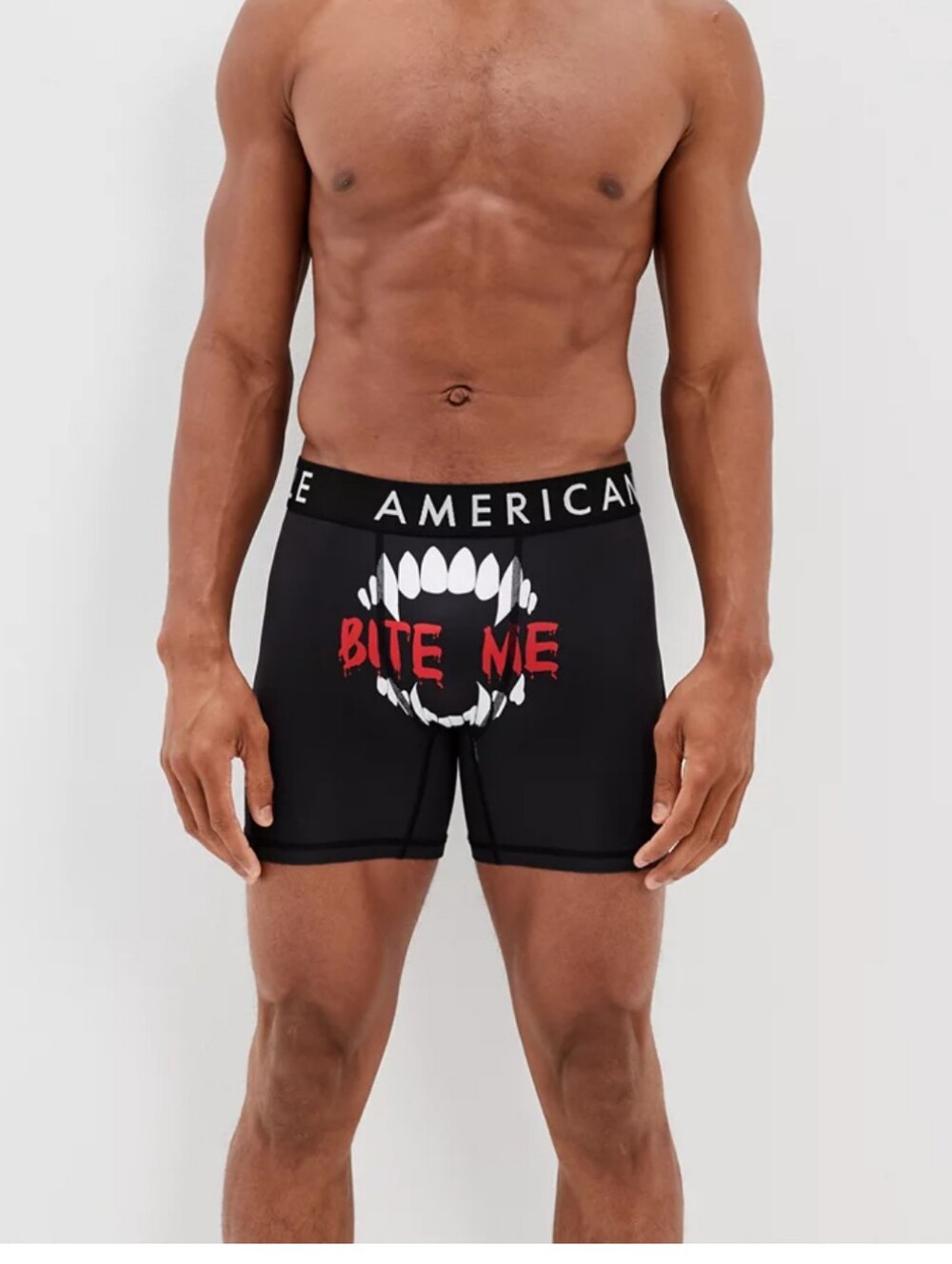 #48 American Eagle Outfitters Black Boxer Brief with 'Bite Me' Graphic